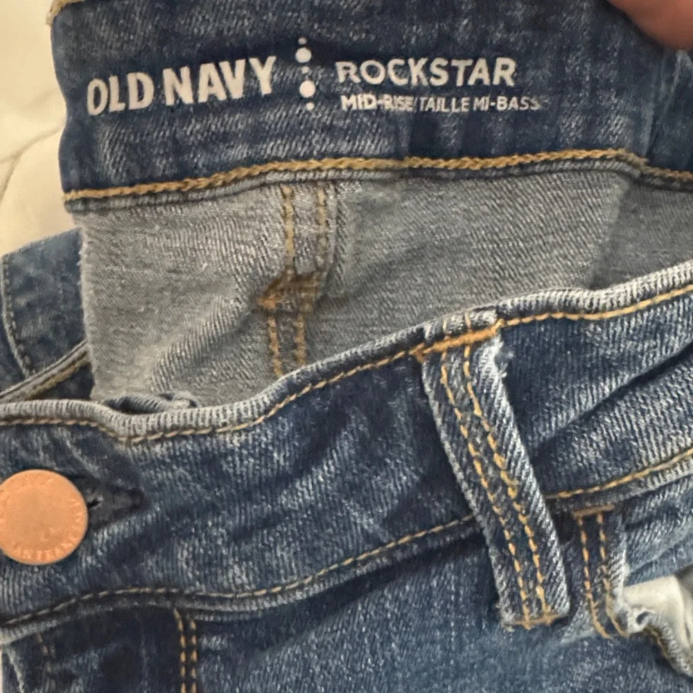 Old Navy Dark Blue Distressed Skinny Jeans